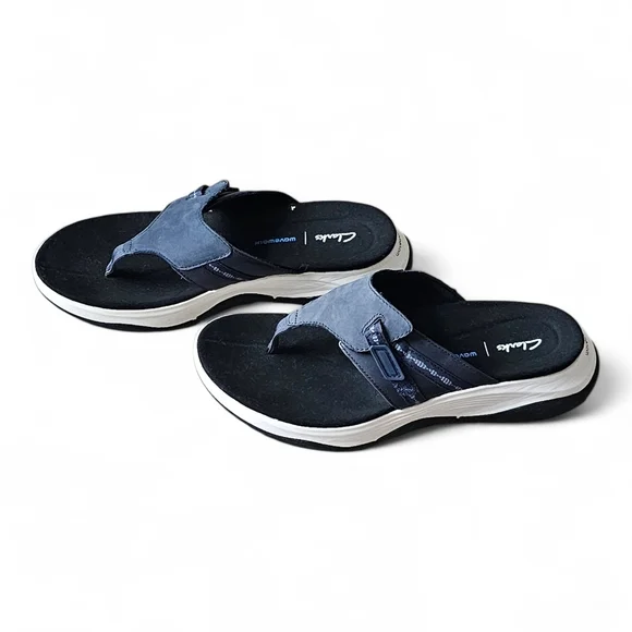 Clarks Navy Blue Flip Flops - Picture 3 of 7